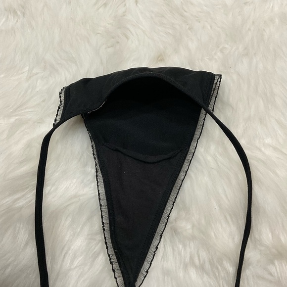 Victoria's Secret V-String Thong Black Bling Butterfly Charm - Picture 6 of 7